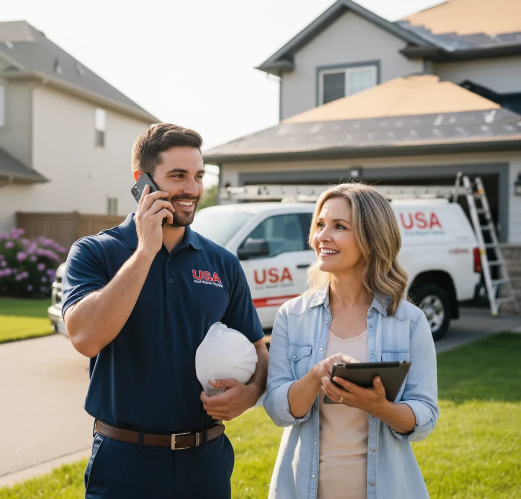 USA Roof Repair Experts customer support in Friedens